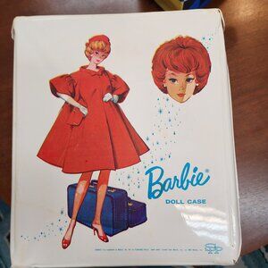 1963 BARBIE CARRY CASE- VINYL PICTURES BUBBLECUT BARBIE- SPP